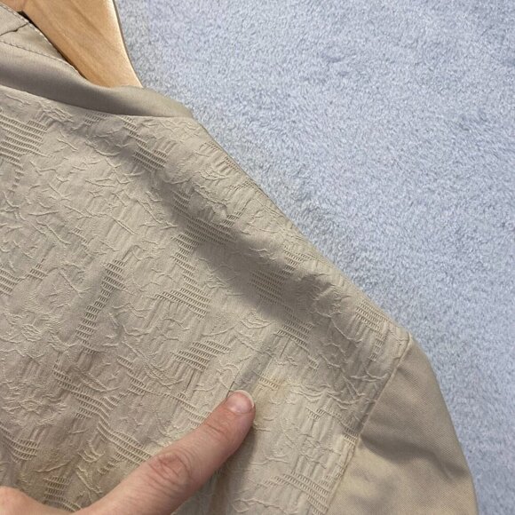 Chico's Size 2 (Large 12) Textured Open Front Jacket Tan Beige Cuffed 3/4 Sleeve - Picture 6 of 16